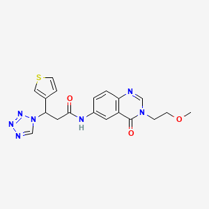 molecular formula C19H19N7O3S B11010263 N-[3-(2-methoxyethyl)-4-oxo-3,4-dihydroquinazolin-6-yl]-3-(1H-tetrazol-1-yl)-3-(thiophen-3-yl)propanamide 