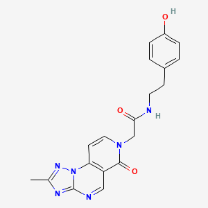 molecular formula C19H18N6O3 B11010272 N-[2-(4-hydroxyphenyl)ethyl]-2-(2-methyl-6-oxopyrido[3,4-e][1,2,4]triazolo[1,5-a]pyrimidin-7(6H)-yl)acetamide 