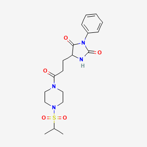 5-{3-Oxo-3-[4-(propan-2-ylsulfonyl)piperazin-1-yl]propyl}-3-phenylimidazolidine-2,4-dione