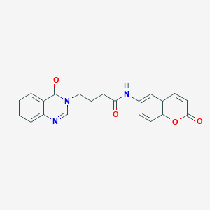 molecular formula C21H17N3O4 B11010301 N-(2-oxo-2H-chromen-6-yl)-4-(4-oxoquinazolin-3(4H)-yl)butanamide 