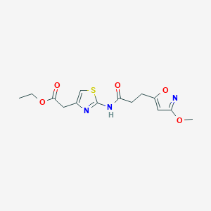 Ethyl (2-{[3-(3-methoxy-1,2-oxazol-5-yl)propanoyl]amino}-1,3-thiazol-4-yl)acetate