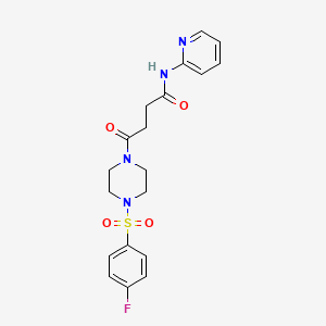 molecular formula C19H21FN4O4S B11010346 4-{4-[(4-fluorophenyl)sulfonyl]piperazin-1-yl}-4-oxo-N-(pyridin-2-yl)butanamide 