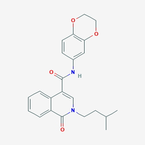 N-(2,3-dihydro-1,4-benzodioxin-6-yl)-2-(3-methylbutyl)-1-oxo-1,2-dihydroisoquinoline-4-carboxamide