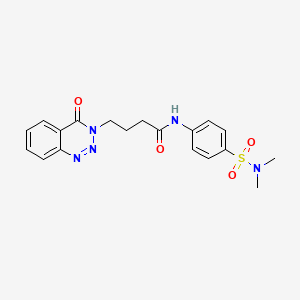 molecular formula C19H21N5O4S B11010355 N-[4-(dimethylsulfamoyl)phenyl]-4-(4-oxo-1,2,3-benzotriazin-3(4H)-yl)butanamide 