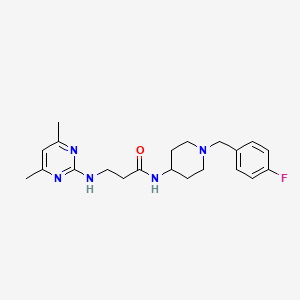 3-[(4,6-dimethylpyrimidin-2-yl)amino]-N-[1-[(4-fluorophenyl)methyl]piperidin-4-yl]propanamide