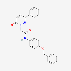 molecular formula C25H21N3O3 B11010361 N-[4-(benzyloxy)phenyl]-2-(6-oxo-3-phenylpyridazin-1(6H)-yl)acetamide 