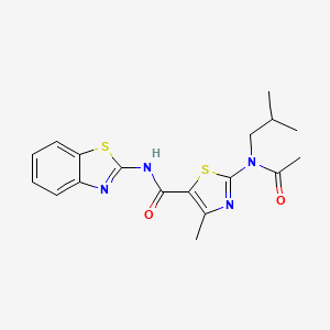 2-[acetyl(2-methylpropyl)amino]-N-[(2E)-1,3-benzothiazol-2(3H)-ylidene]-4-methyl-1,3-thiazole-5-carboxamide