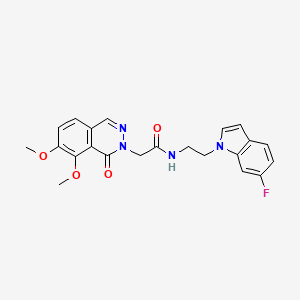 2-[7,8-dimethoxy-1-oxo-2(1H)-phthalazinyl]-N-[2-(6-fluoro-1H-indol-1-yl)ethyl]acetamide