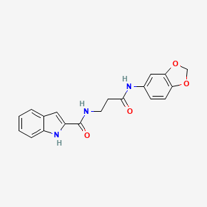 molecular formula C19H17N3O4 B11010450 N-[3-(1,3-benzodioxol-5-ylamino)-3-oxopropyl]-1H-indole-2-carboxamide 