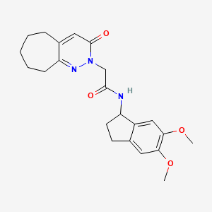 N-(5,6-dimethoxy-2,3-dihydro-1H-inden-1-yl)-2-(3-oxo-3,5,6,7,8,9-hexahydro-2H-cyclohepta[c]pyridazin-2-yl)acetamide