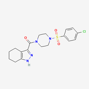 {4-[(4-chlorophenyl)sulfonyl]piperazino}(4,5,6,7-tetrahydro-1H-indazol-3-yl)methanone