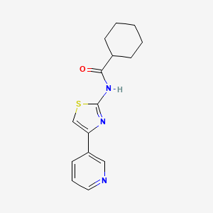 molecular formula C15H17N3OS B11010500 N-[4-(pyridin-3-yl)-1,3-thiazol-2-yl]cyclohexanecarboxamide 