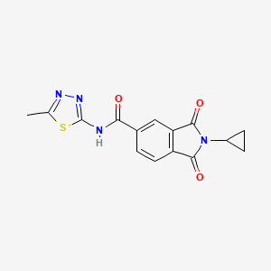 2-cyclopropyl-N-[(2E)-5-methyl-1,3,4-thiadiazol-2(3H)-ylidene]-1,3-dioxo-2,3-dihydro-1H-isoindole-5-carboxamide