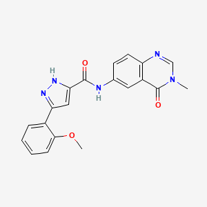 molecular formula C20H17N5O3 B11010521 5-(2-methoxyphenyl)-N-(3-methyl-4-oxo-3,4-dihydroquinazolin-6-yl)-1H-pyrazole-3-carboxamide 