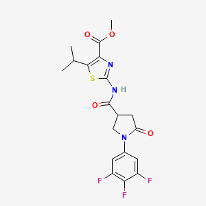 Methyl 2-({[5-oxo-1-(3,4,5-trifluorophenyl)pyrrolidin-3-yl]carbonyl}amino)-5-(propan-2-yl)-1,3-thiazole-4-carboxylate