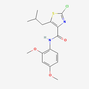 molecular formula C16H19ClN2O3S B11010547 2-chloro-N-(2,4-dimethoxyphenyl)-5-(2-methylpropyl)-1,3-thiazole-4-carboxamide 