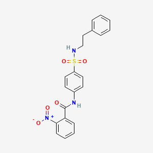 2-nitro-N-{4-[(2-phenylethyl)sulfamoyl]phenyl}benzamide