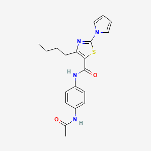 N-[4-(acetylamino)phenyl]-4-butyl-2-(1H-pyrrol-1-yl)-1,3-thiazole-5-carboxamide