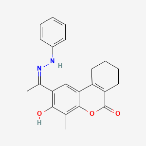 3-hydroxy-4-methyl-2-[(1Z)-1-(2-phenylhydrazinylidene)ethyl]-7,8,9,10-tetrahydro-6H-benzo[c]chromen-6-one