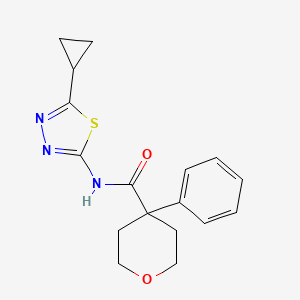 N-(5-cyclopropyl-1,3,4-thiadiazol-2-yl)-4-phenyltetrahydro-2H-pyran-4-carboxamide