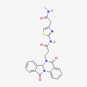 3-(5,11-dioxo-6a,11-dihydroisoindolo[2,1-a]quinazolin-6(5H)-yl)-N-{4-[2-(methylamino)-2-oxoethyl]-1,3-thiazol-2-yl}propanamide