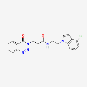 molecular formula C20H18ClN5O2 B11010635 N-[2-(4-chloro-1H-indol-1-yl)ethyl]-3-(4-oxo-1,2,3-benzotriazin-3(4H)-yl)propanamide 