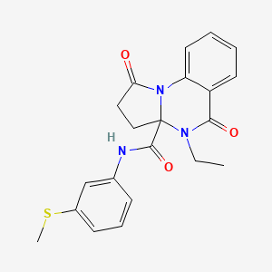 molecular formula C21H21N3O3S B11010641 4-ethyl-N-[3-(methylsulfanyl)phenyl]-1,5-dioxo-2,3,4,5-tetrahydropyrrolo[1,2-a]quinazoline-3a(1H)-carboxamide 