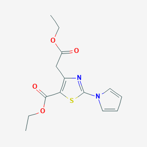 ethyl 4-(2-ethoxy-2-oxoethyl)-2-(1H-pyrrol-1-yl)-1,3-thiazole-5-carboxylate