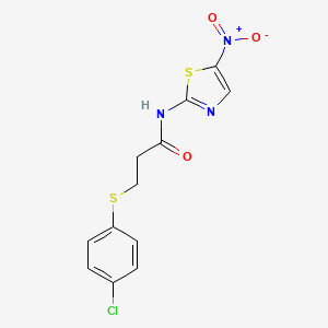 3-[(4-chlorophenyl)sulfanyl]-N-(5-nitro-1,3-thiazol-2-yl)propanamide