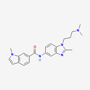 molecular formula C23H27N5O B11010677 N-{1-[3-(dimethylamino)propyl]-2-methyl-1H-benzimidazol-5-yl}-1-methyl-1H-indole-6-carboxamide 