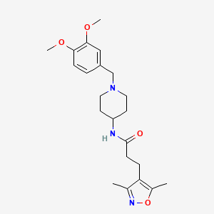 molecular formula C22H31N3O4 B11010696 N-[1-(3,4-dimethoxybenzyl)piperidin-4-yl]-3-(3,5-dimethyl-1,2-oxazol-4-yl)propanamide 