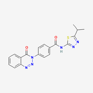 4-(4-oxo-1,2,3-benzotriazin-3(4H)-yl)-N-[(2Z)-5-(propan-2-yl)-1,3,4-thiadiazol-2(3H)-ylidene]benzamide