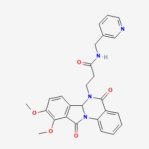 3-(9,10-dimethoxy-5,11-dioxo-6a,11-dihydroisoindolo[2,1-a]quinazolin-6(5H)-yl)-N-(pyridin-3-ylmethyl)propanamide