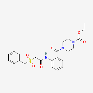 molecular formula C23H27N3O6S B11010734 Ethyl 4-[(2-{[(benzylsulfonyl)acetyl]amino}phenyl)carbonyl]piperazine-1-carboxylate 