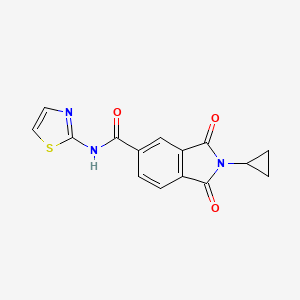 molecular formula C15H11N3O3S B11010745 2-cyclopropyl-1,3-dioxo-N-(1,3-thiazol-2-yl)-2,3-dihydro-1H-isoindole-5-carboxamide 