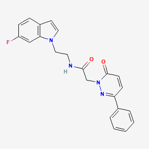 molecular formula C22H19FN4O2 B11010754 N-[2-(6-fluoro-1H-indol-1-yl)ethyl]-2-[6-oxo-3-phenyl-1(6H)-pyridazinyl]acetamide 