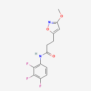 molecular formula C13H11F3N2O3 B11010784 3-(3-methoxy-1,2-oxazol-5-yl)-N-(2,3,4-trifluorophenyl)propanamide 