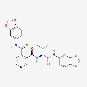 N~4~-(1,3-benzodioxol-5-yl)-N~3~-[(2S)-1-(1,3-benzodioxol-5-ylamino)-3-methyl-1-oxobutan-2-yl]pyridine-3,4-dicarboxamide