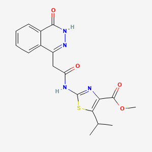 molecular formula C18H18N4O4S B11010822 Methyl 2-{[(4-oxo-3,4-dihydrophthalazin-1-yl)acetyl]amino}-5-(propan-2-yl)-1,3-thiazole-4-carboxylate 