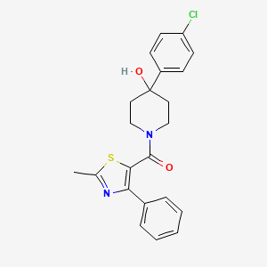 [4-(4-Chlorophenyl)-4-hydroxypiperidin-1-yl](2-methyl-4-phenyl-1,3-thiazol-5-yl)methanone