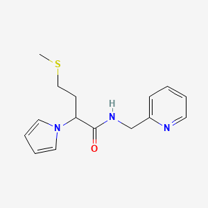 molecular formula C15H19N3OS B11010856 4-(methylsulfanyl)-N-(pyridin-2-ylmethyl)-2-(1H-pyrrol-1-yl)butanamide 