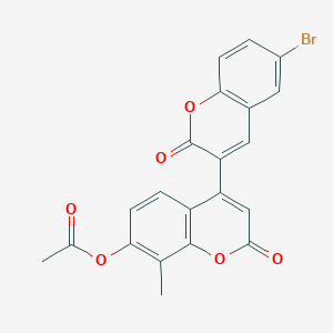 molecular formula C21H13BrO6 B11010862 8-Methyl-7-acetoxy-4-(6-bromo-2-oxochromen-3-yl)chromen-2-one 