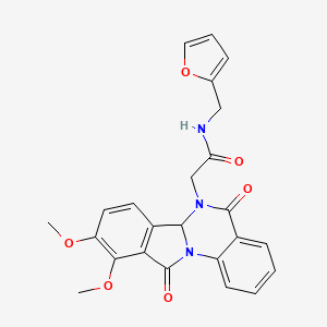 2-(9,10-dimethoxy-5,11-dioxo-6a,11-dihydroisoindolo[2,1-a]quinazolin-6(5H)-yl)-N-(furan-2-ylmethyl)acetamide