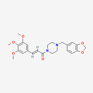 (2E)-1-[4-(1,3-benzodioxol-5-ylmethyl)piperazin-1-yl]-3-(3,4,5-trimethoxyphenyl)prop-2-en-1-one