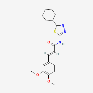 (2E)-N-(5-cyclohexyl-1,3,4-thiadiazol-2-yl)-3-(3,4-dimethoxyphenyl)prop-2-enamide