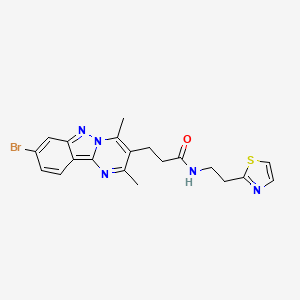 3-(8-bromo-2,4-dimethylpyrimido[1,2-b]indazol-3-yl)-N-[2-(1,3-thiazol-2-yl)ethyl]propanamide