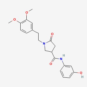 molecular formula C21H24N2O5 B11010916 1-[2-(3,4-dimethoxyphenyl)ethyl]-N-(3-hydroxyphenyl)-5-oxopyrrolidine-3-carboxamide 