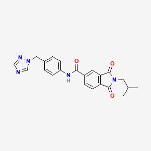 2-(2-methylpropyl)-1,3-dioxo-N-[4-(1H-1,2,4-triazol-1-ylmethyl)phenyl]-2,3-dihydro-1H-isoindole-5-carboxamide