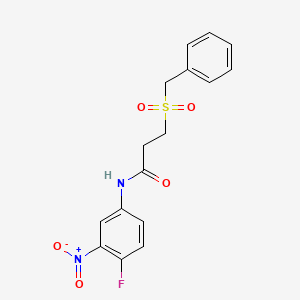 molecular formula C16H15FN2O5S B11010944 3-(benzylsulfonyl)-N-(4-fluoro-3-nitrophenyl)propanamide 