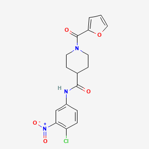 molecular formula C17H16ClN3O5 B11010948 N-(4-chloro-3-nitrophenyl)-1-(furan-2-ylcarbonyl)piperidine-4-carboxamide 